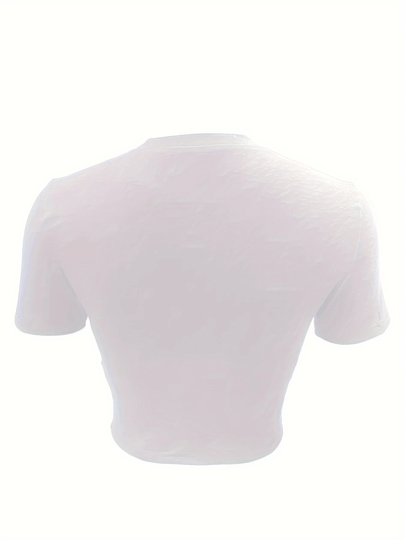 تي شيرت بأكمام قصيرة مع طباعة حروف للنساء ، قميص قصير برقبة مستديرة ، ملابس غير رسمية للربيع والصيف #5