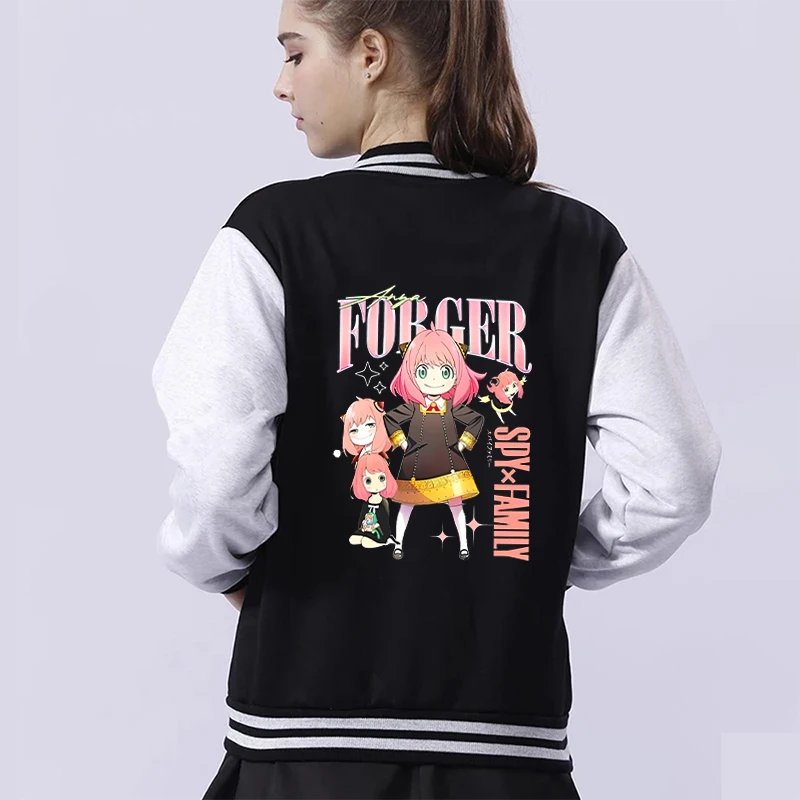 

New Anya Forger Jacket Men Long Sleeve Casual Baseball Uniform Coat Unisex Autumn And Winter Jersey