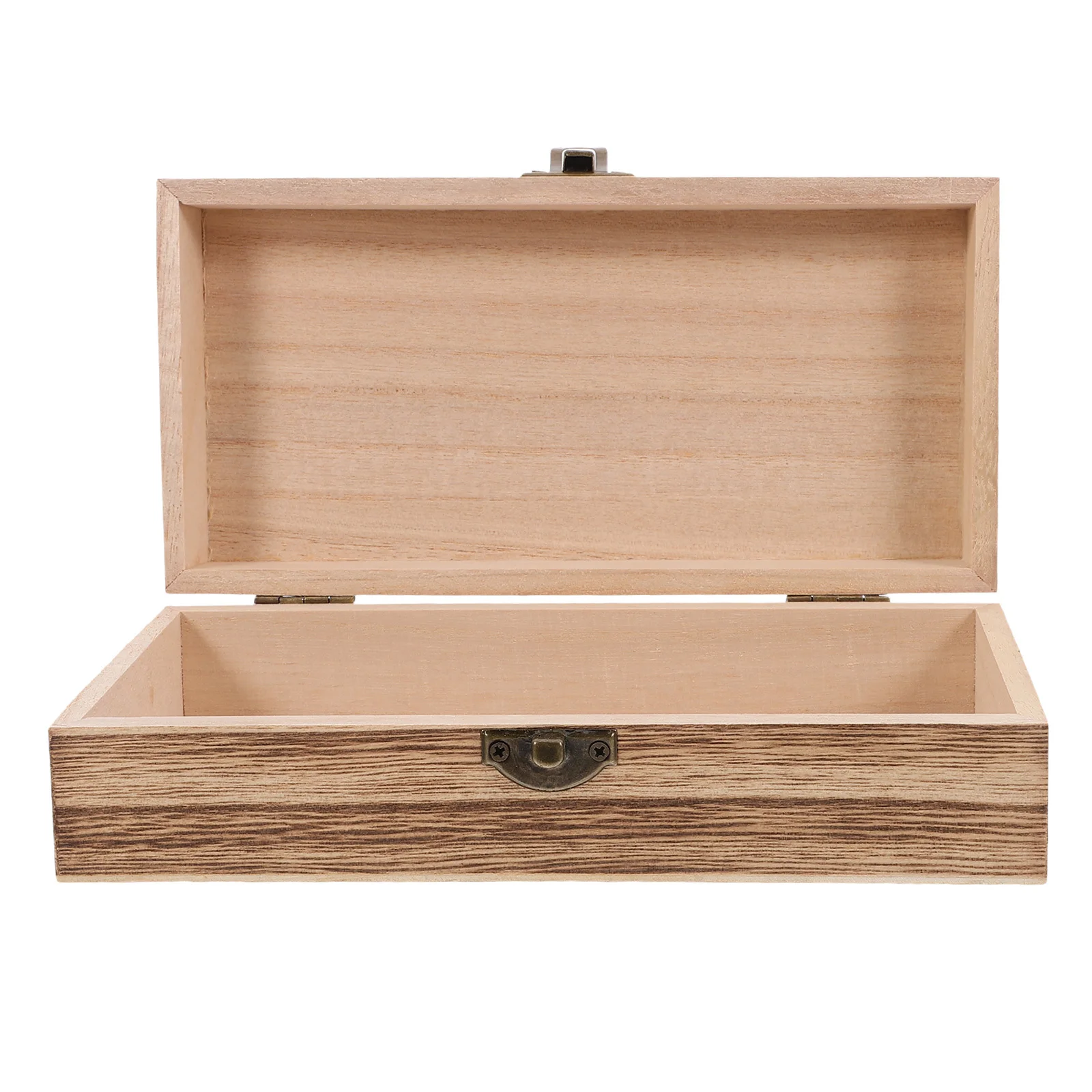 Rustic Wooden Storage Box Rectangular Jewelry Organizer Durable Lightweight Portable Sturdy Protection Exquisite Craftsmanship