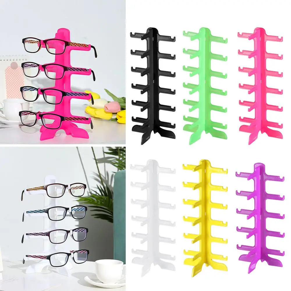 Colorful Plastic Space Saving Shelf Glasses Shelf Holder Sunglasses Storage Rack Exhibition Frame Eyeglasses Display Stands