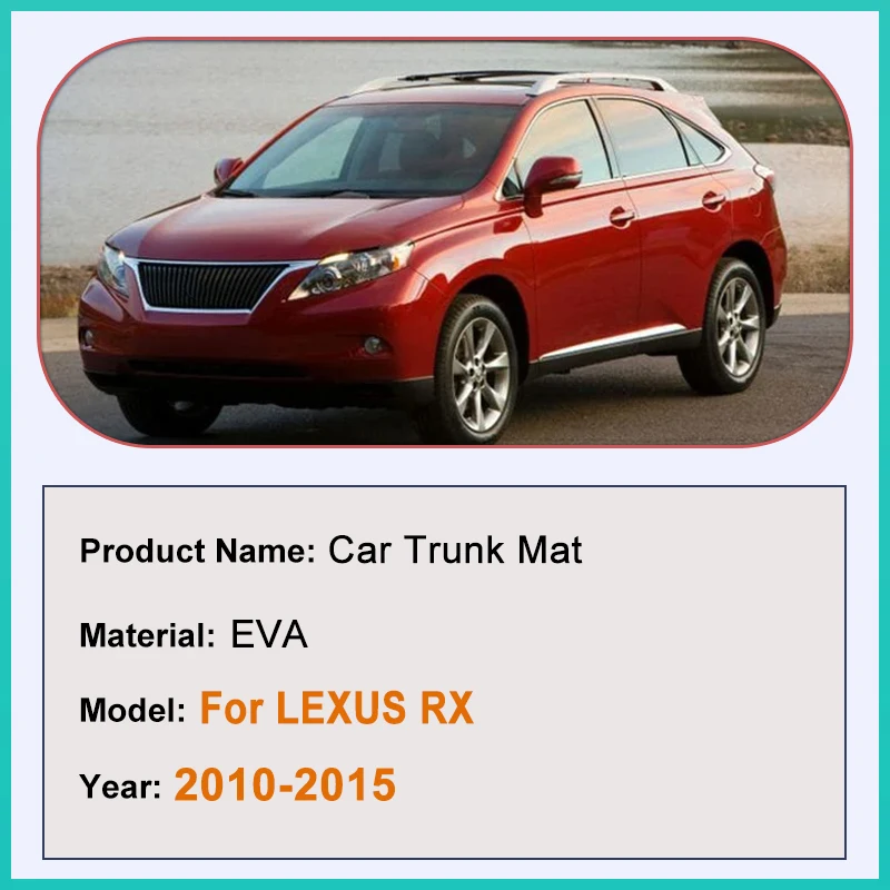Car Rear Trunk Mat for LEXUS RX RX450H RX350 RX300 RX270 Accessories 2010~2015 Carpet Waterproof Floor Rug Custom Liner Pad Tray view 2