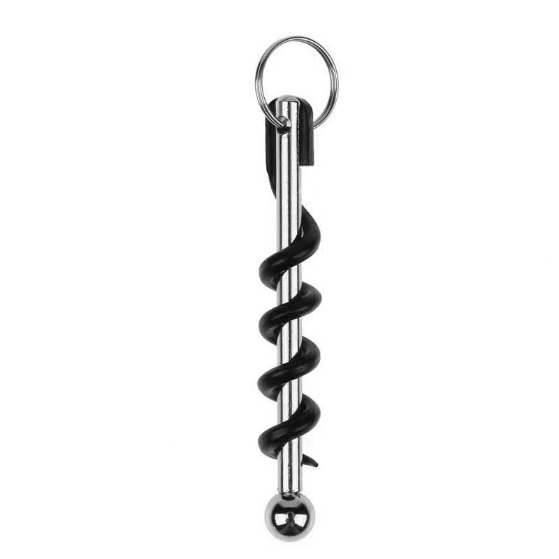 New Mini Wine Corkscrew Outdoor Corkscrew With Keychain Portable Stainless Steel Metal Corkscrew Home Kitchen Wine Corkscrew