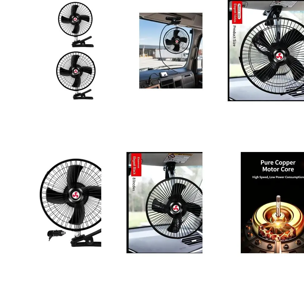 vehicle-power-outlet-fan-with-clip-mount-five-blade-guarded-cooling-support-for-stuffy-cabin-breaks-and-daily-driving
