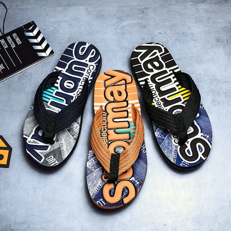 

Hawaiian Slippers with Colorful Graffiti, Large-sized Summer Wear, Soft-soled, Quick-drying and Anti-slip Beach Slippers