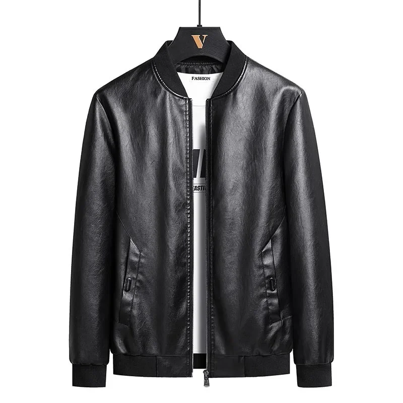 Leather Jacket Men Korean Fashion Leather Sheepskin Man Leather Coat Trend Casual Slim Fit Male Clothing Plus Size 8XL