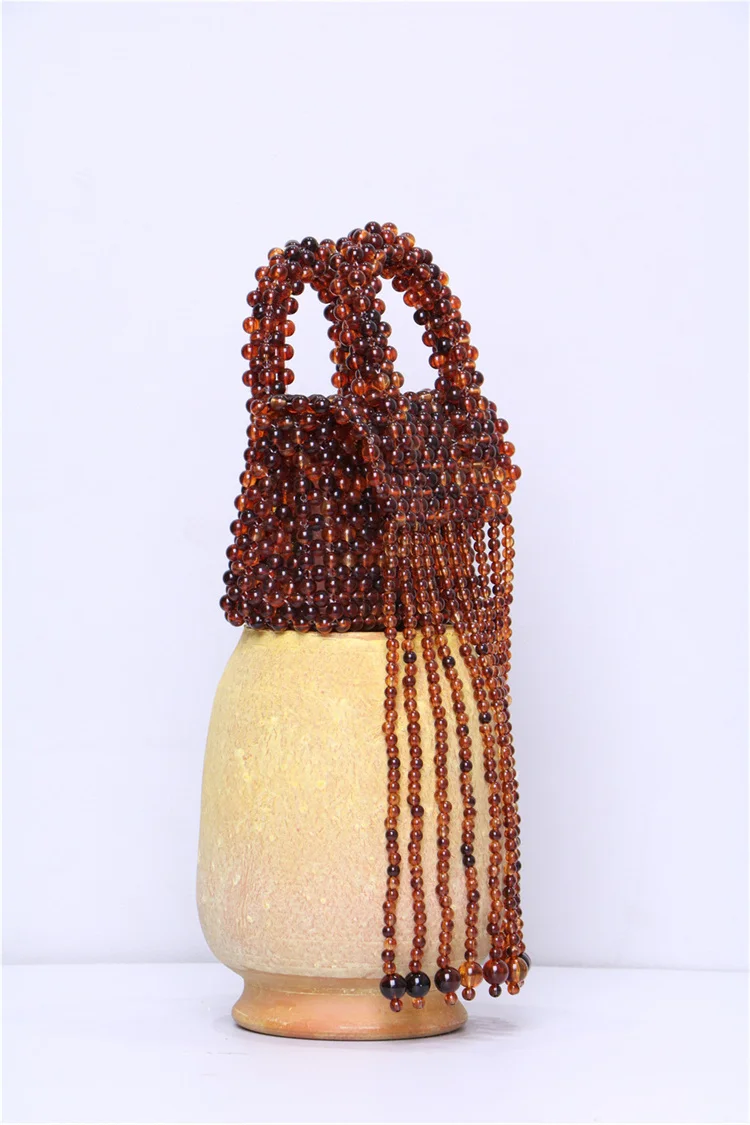 Fashion design tassel beaded handbag