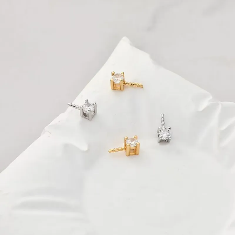 1 قطعة الصلبة 925 فضة 3mm-6mm نصف ثقب اللؤلؤ DIY بها بنفسك اكسسوارات المعلقات الزركون الخرز حامل فارغ مكونات العثور