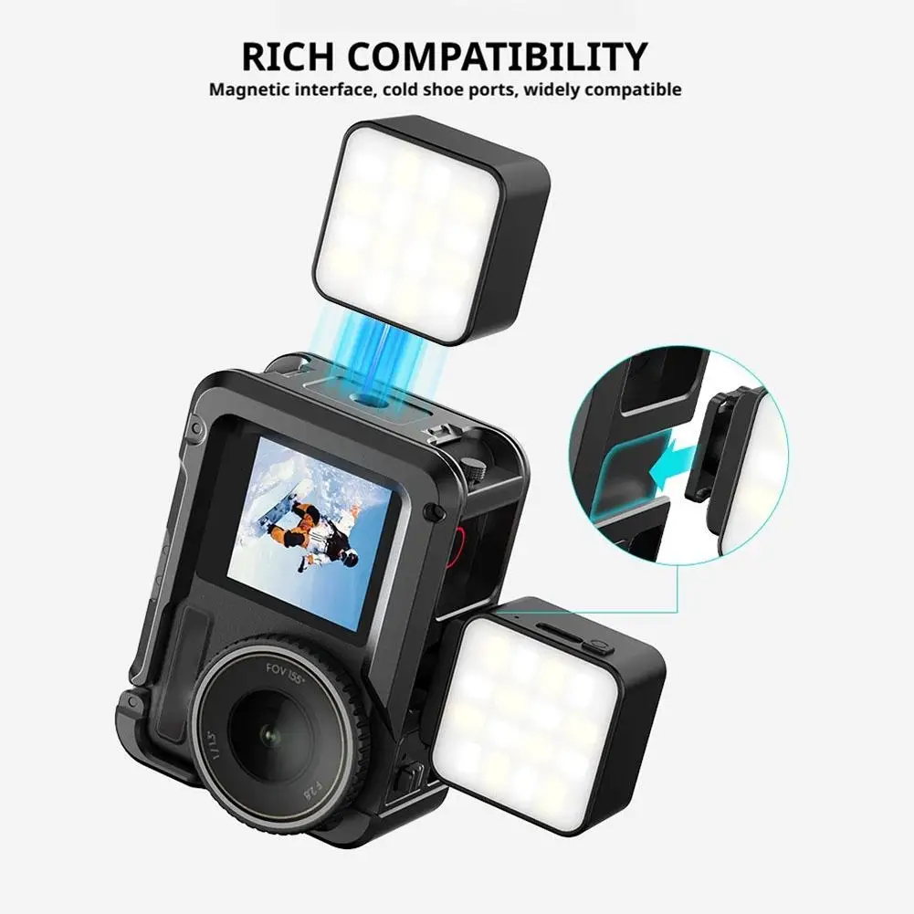 Magnetic Photography Fill Light for dji OSMO Pocket 3/ Action 5 Pro Vlogging Light Mini LED Action Camera Video Light U4I9
