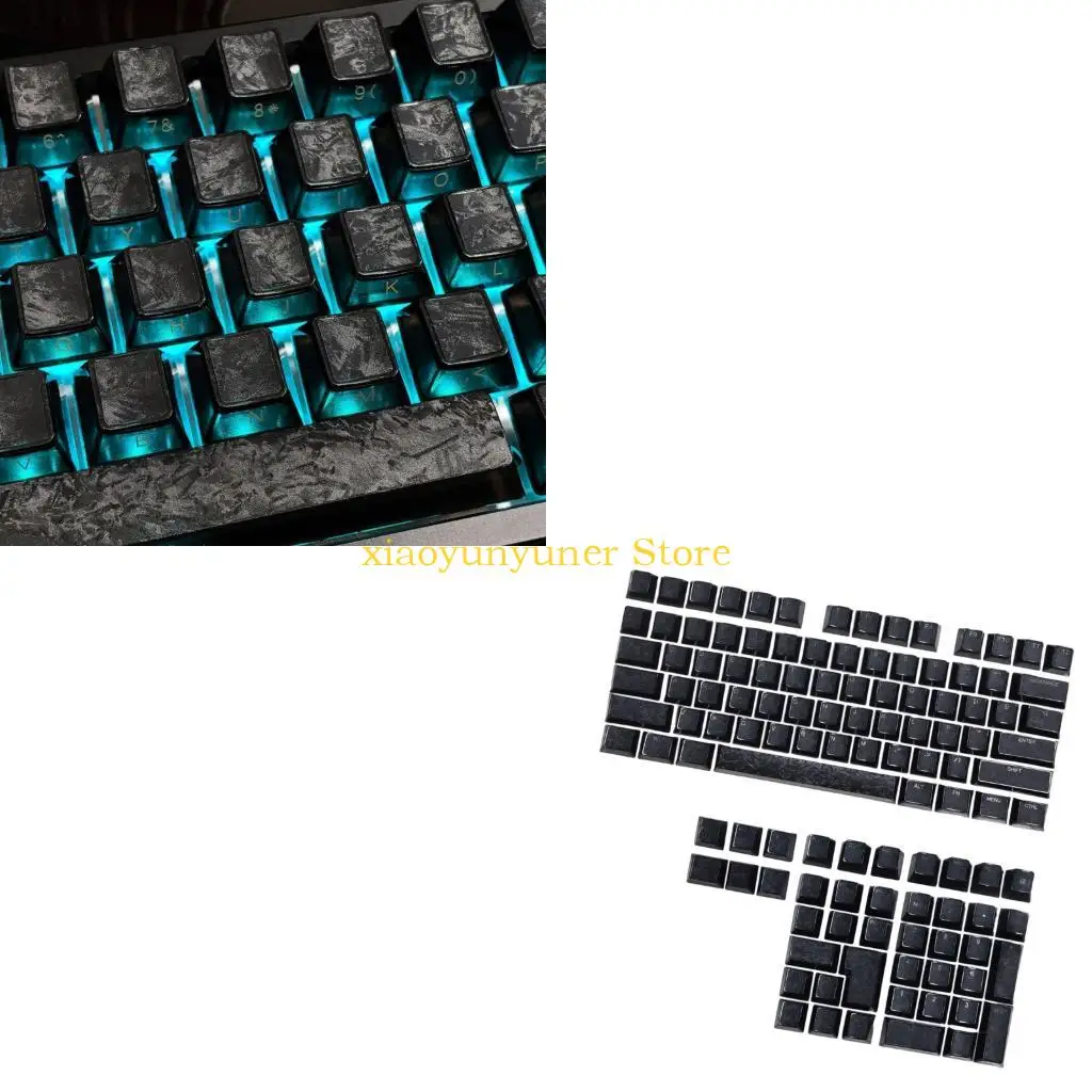 

P9JB Long Lasts PBT Keycaps Carbon Fiber Texture Side Print For Gaming Keyboards