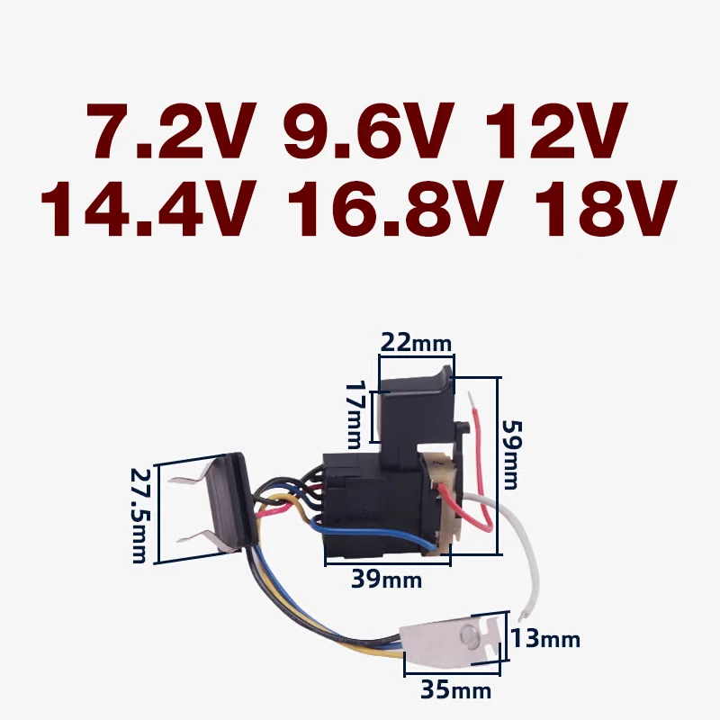 

Cordless Drill Switch Accessories Replacement for Hitachi 7.2V 9.6V 12V 14.4V 16.8V 18V Power Tool Switch DC Switch Older Parts