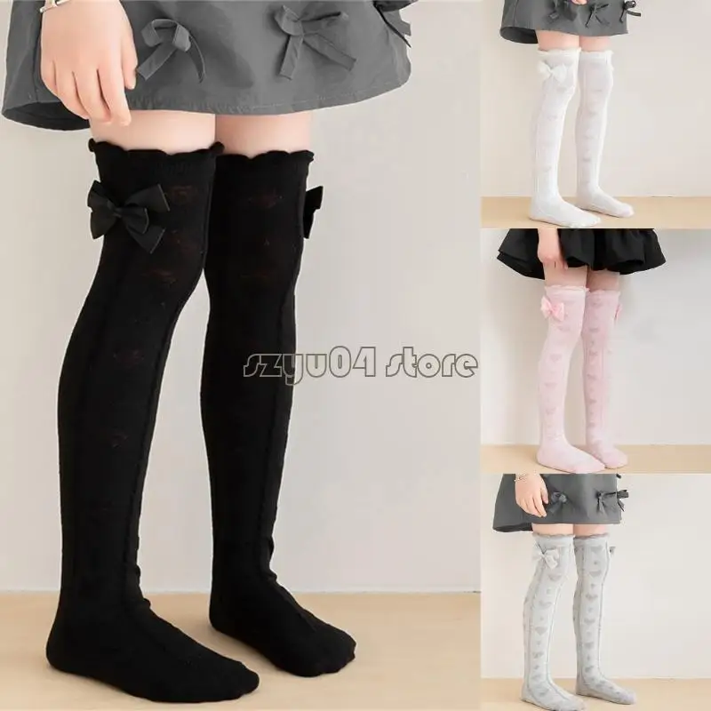 

4X7D Over Knee Socks with Bowknot Designs Children Socks for Girls Fashion Outfits