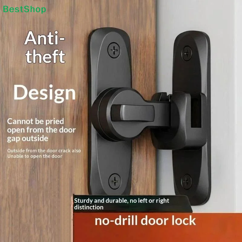 90 180 Degree Flip Door Lock Home Security Sliding Door Latch Aluminum Alloy Anti Theft Small Gate Latches Household Hardware