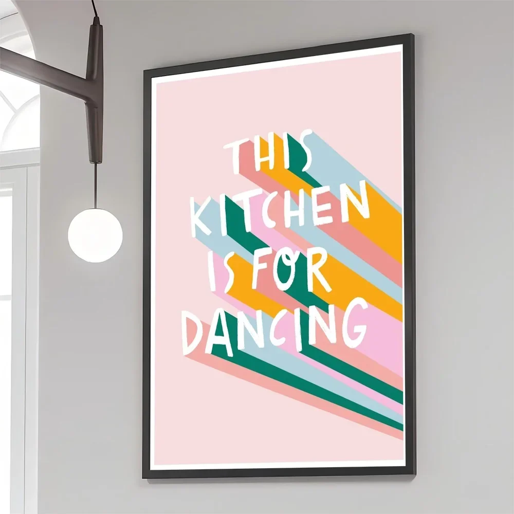 1PC This Kitchen Is For Dancing Art  Movie Sticky Poster Retro Kraft Paper Sticker DIY Room Bar Cafe Aesthetic Art Wall Painting