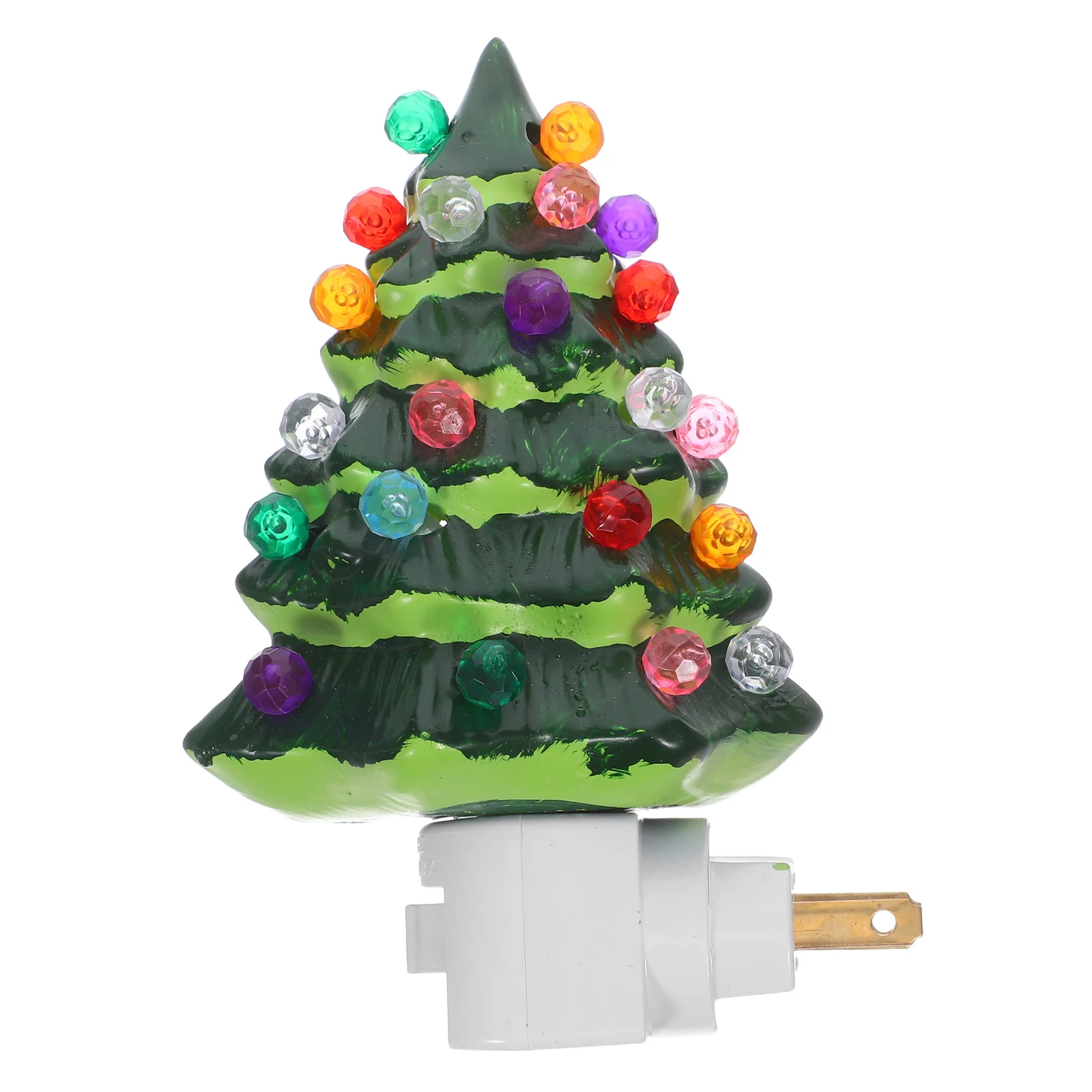 

Vintage Festive Christmas Tree Night Light 3D Rotating Plug-in LED Bedroom Kitchen Bathroom Holiday Decor Soft Glow