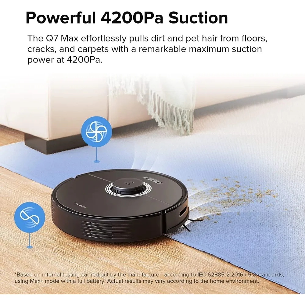 Max Robot Vacuum and Mop Cleaner, 4200Pa Strong Suction, Lidar Navigation, Multi-Level Mapping, No-Go&No-Mop Zones