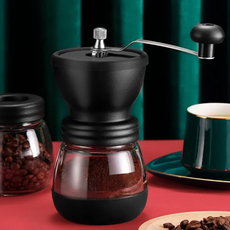 Wholesale Hand Crank Coffee Mill Ceramic Core Manual Coffee Grinder with Glass Jar