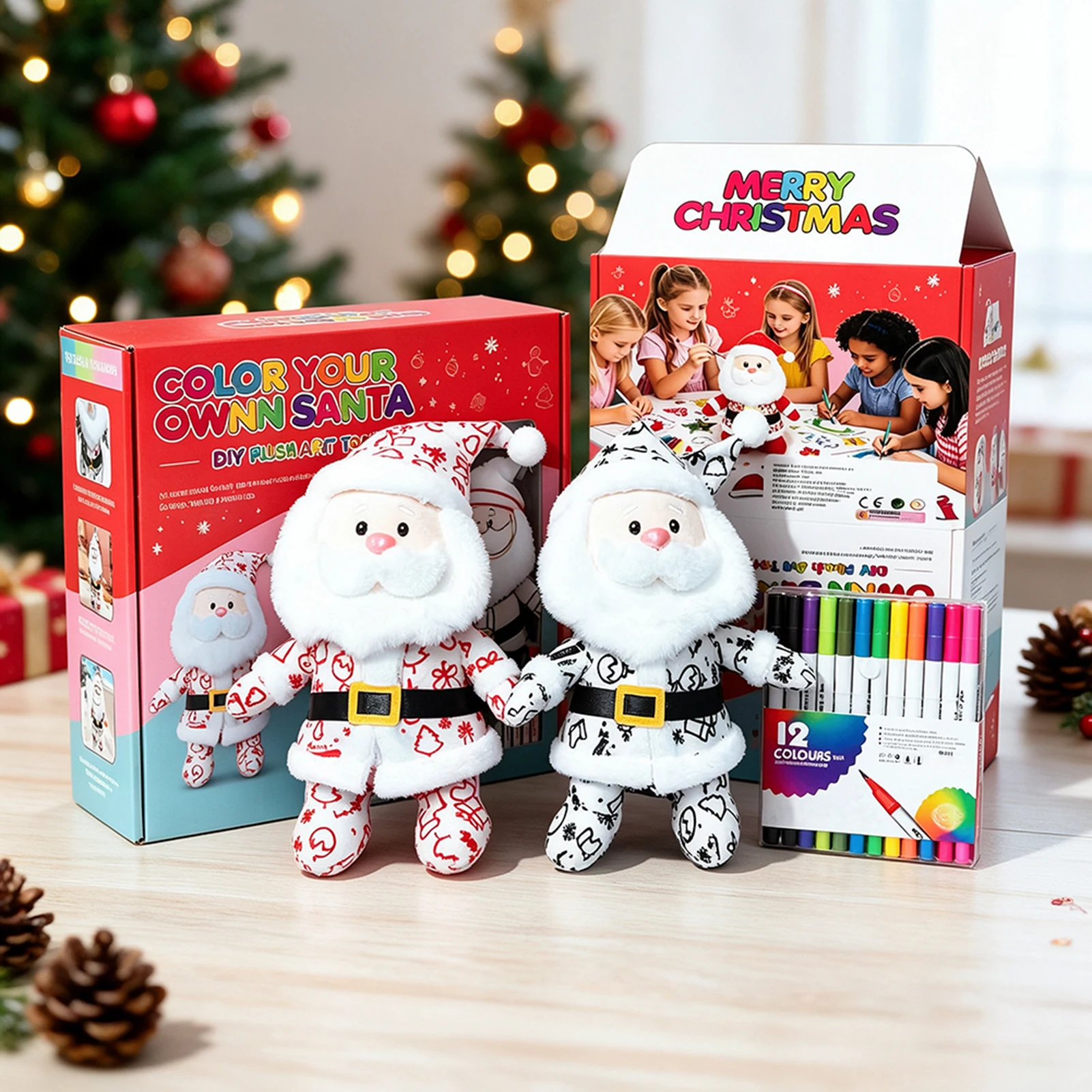 Christmas Coloring Toys For Children Boosts Creativity And Fine Motor Skills Development. Winter Indoor Fun Party Game
