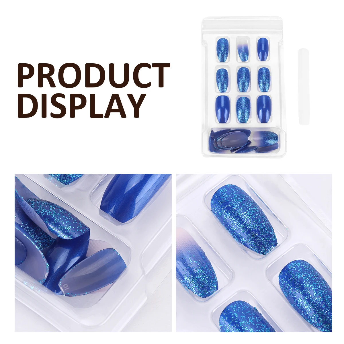 

24 Pcs Detachable Fake Nail Patch Stickers Premium Material Safe Durable Bright Color Manicure Supplies Party Dating Performance