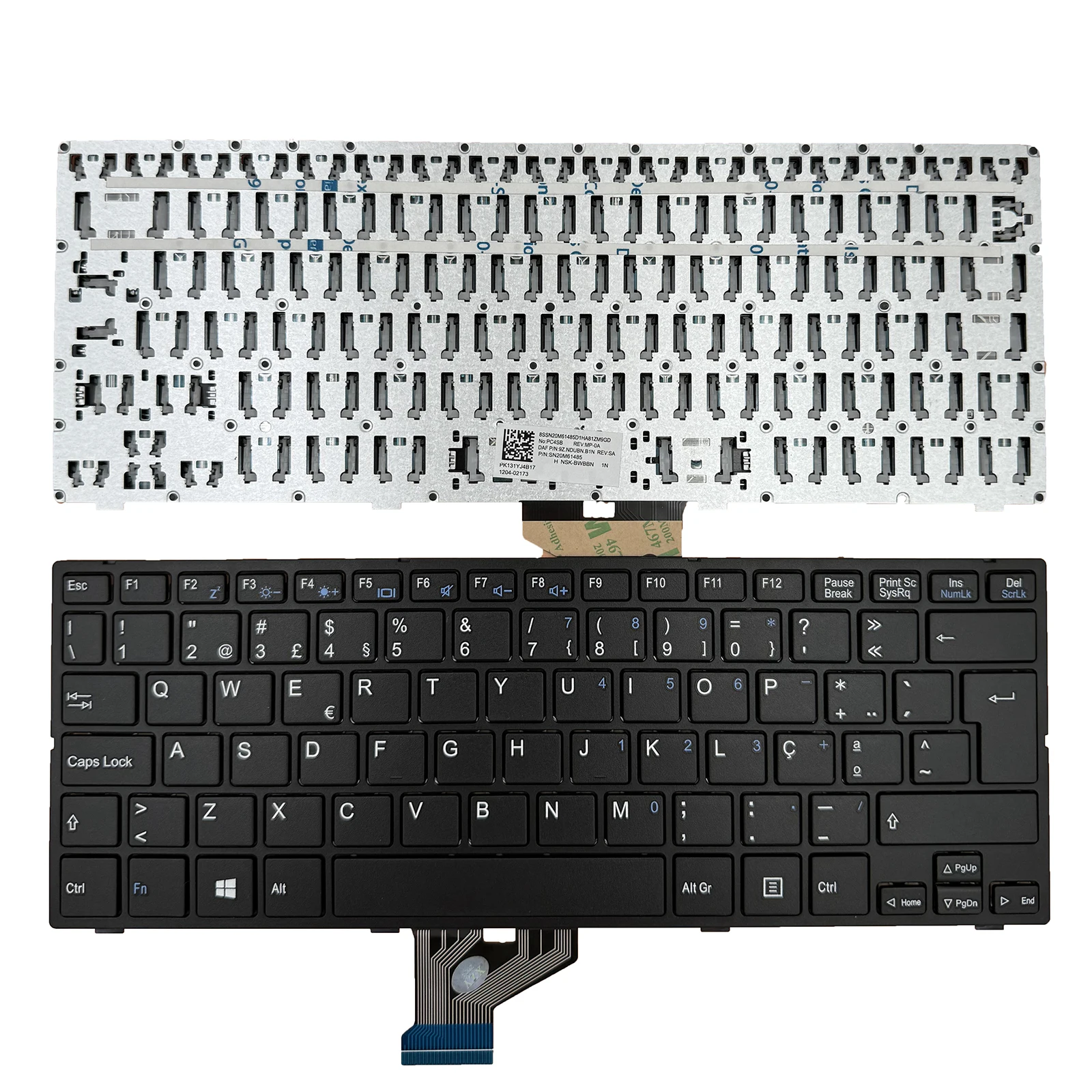 Laptop Keyboard For ECS SF20GM6 SF20GM7  Portugal PO Black With Frame New