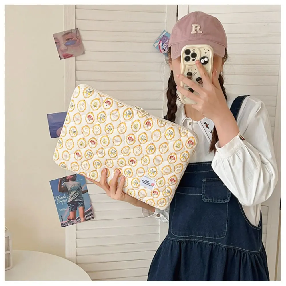 High Quality 11-15 Inch Laptop Sleeve Flower Pattern Water-Resistant Laptop Pouch Protective Cartoon Computer Cover for Women
