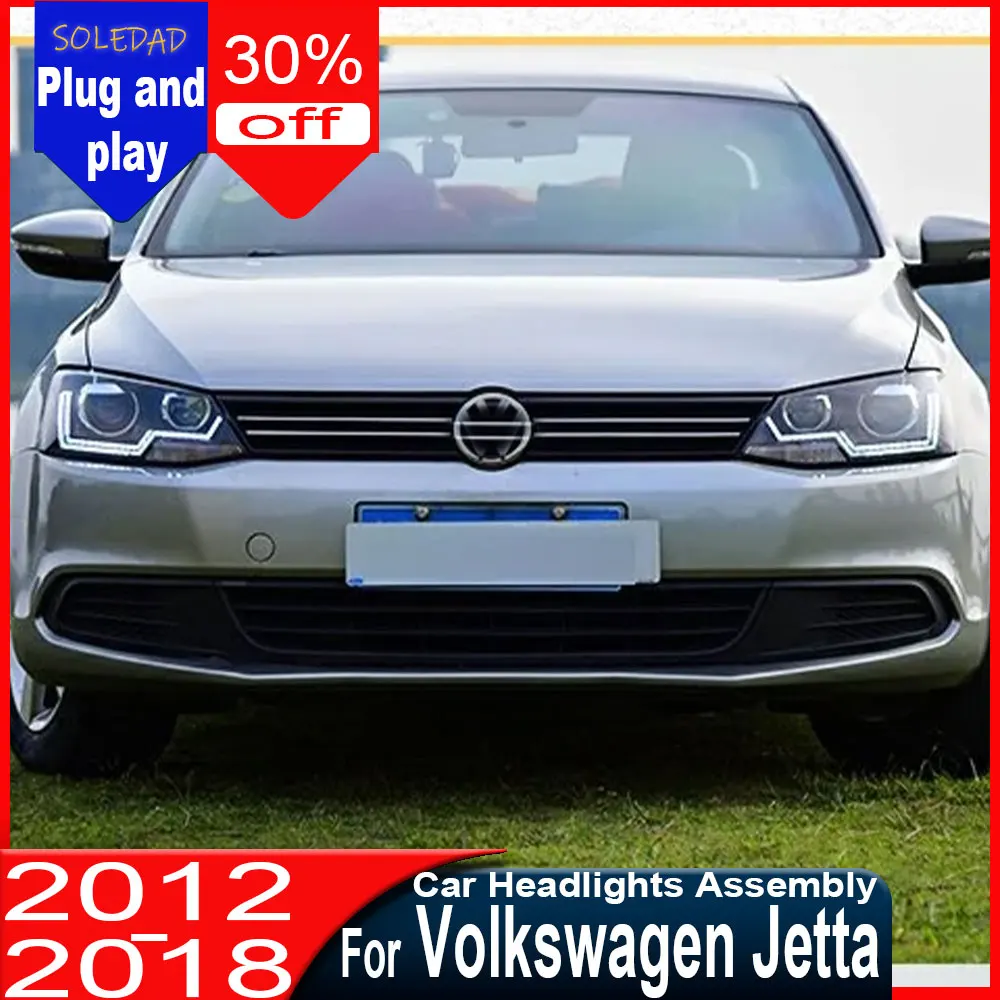 Car headlights For Volkswagen VW Jetta 2012 2013 2014-2018 Front Lights LED Headlight HID Projector Lens Refit Tool Accessories