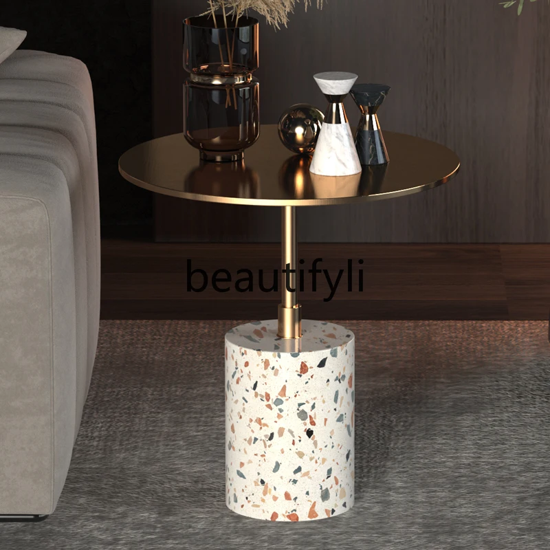 Nordic terrazzo side few light luxury living room few modern simple leisure balcony side table