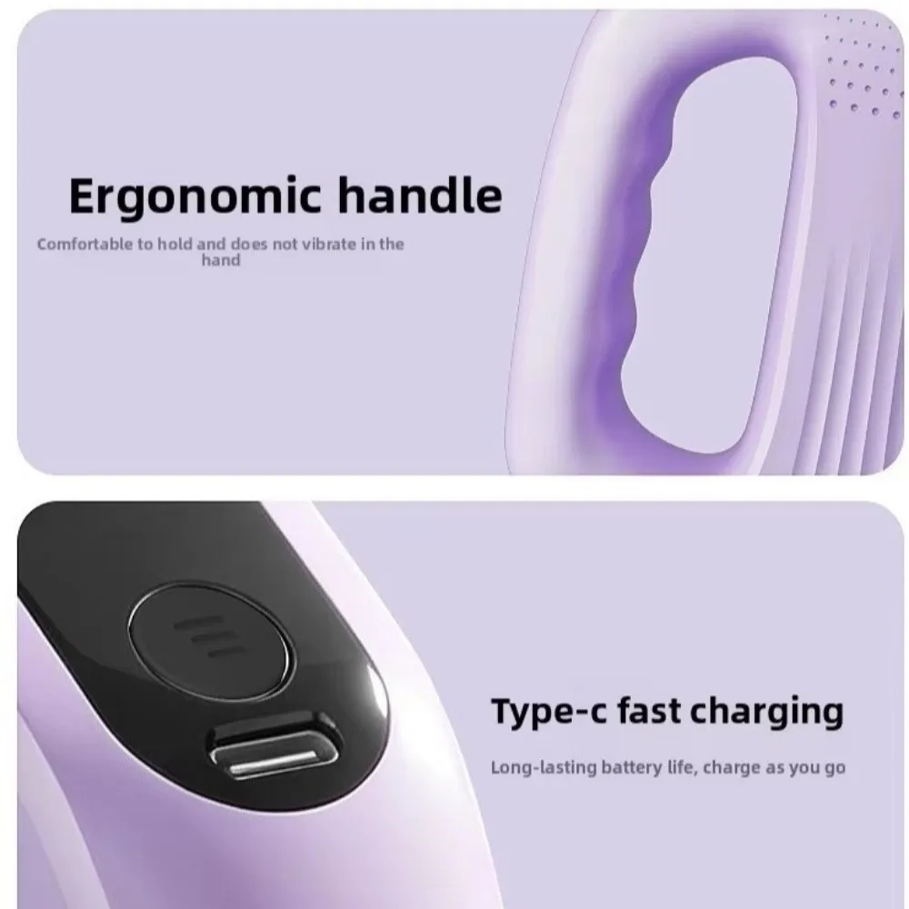 Cordless Fascia Rings Massager Type-C Rechargeable 4 Levels Muscle Handheld Massager Deep Tissue 3 Modes Electric Body Machine