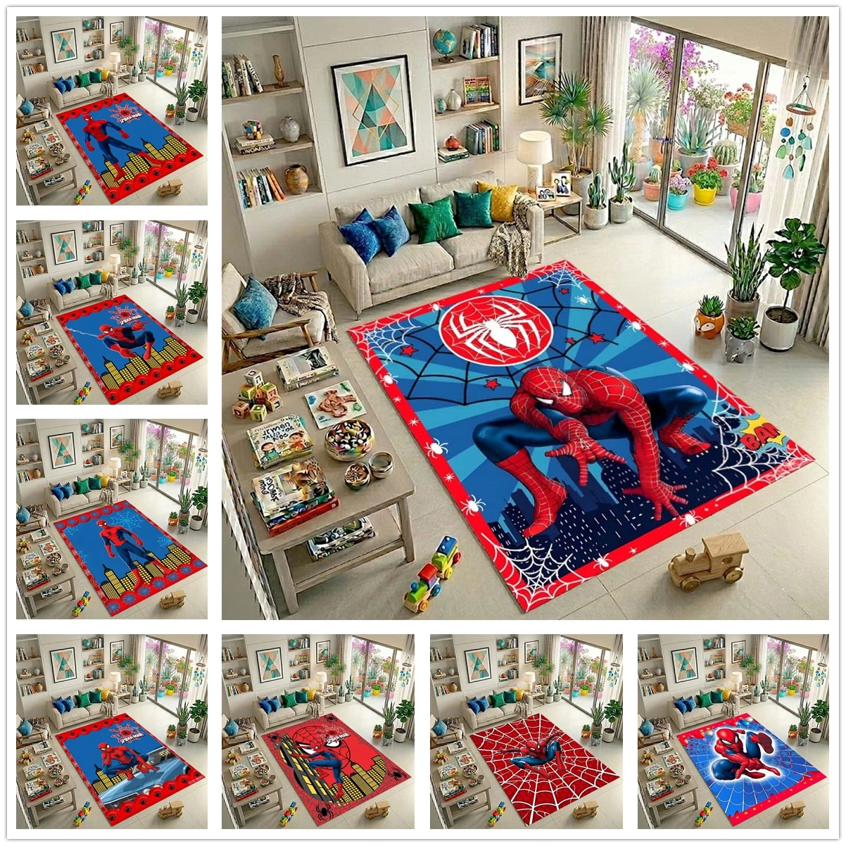 Tapis Marvel Spider-Man & Superman, adapté aux salons, chambres à coucher, chaises d'ordinateur, entrées et fêtes de fin d'année