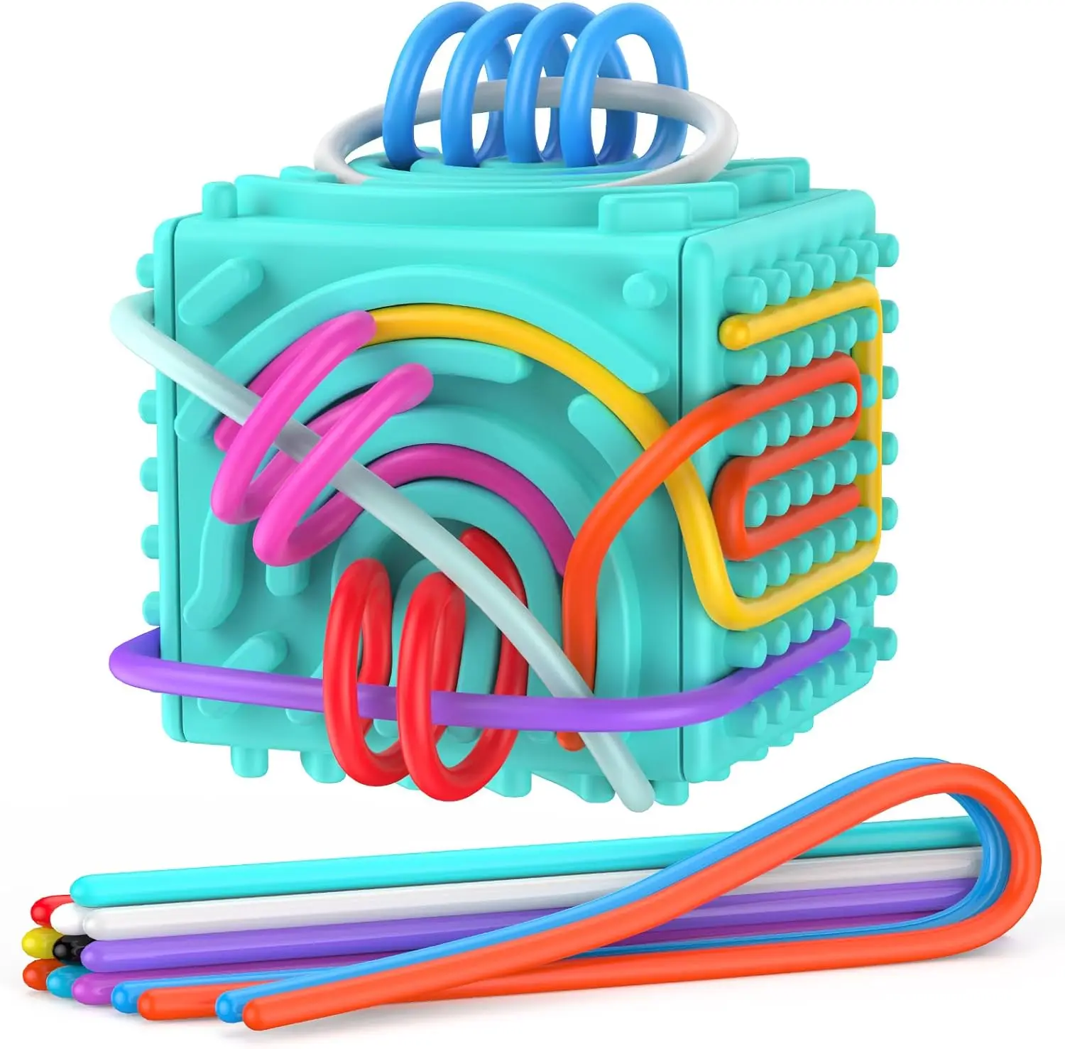 

Сенсорный кубик-антистресс для детей и взрослых - игрушка для снятия тревоги при СДВГ и аутизме, дорожная игрушка с отсеком для хранения