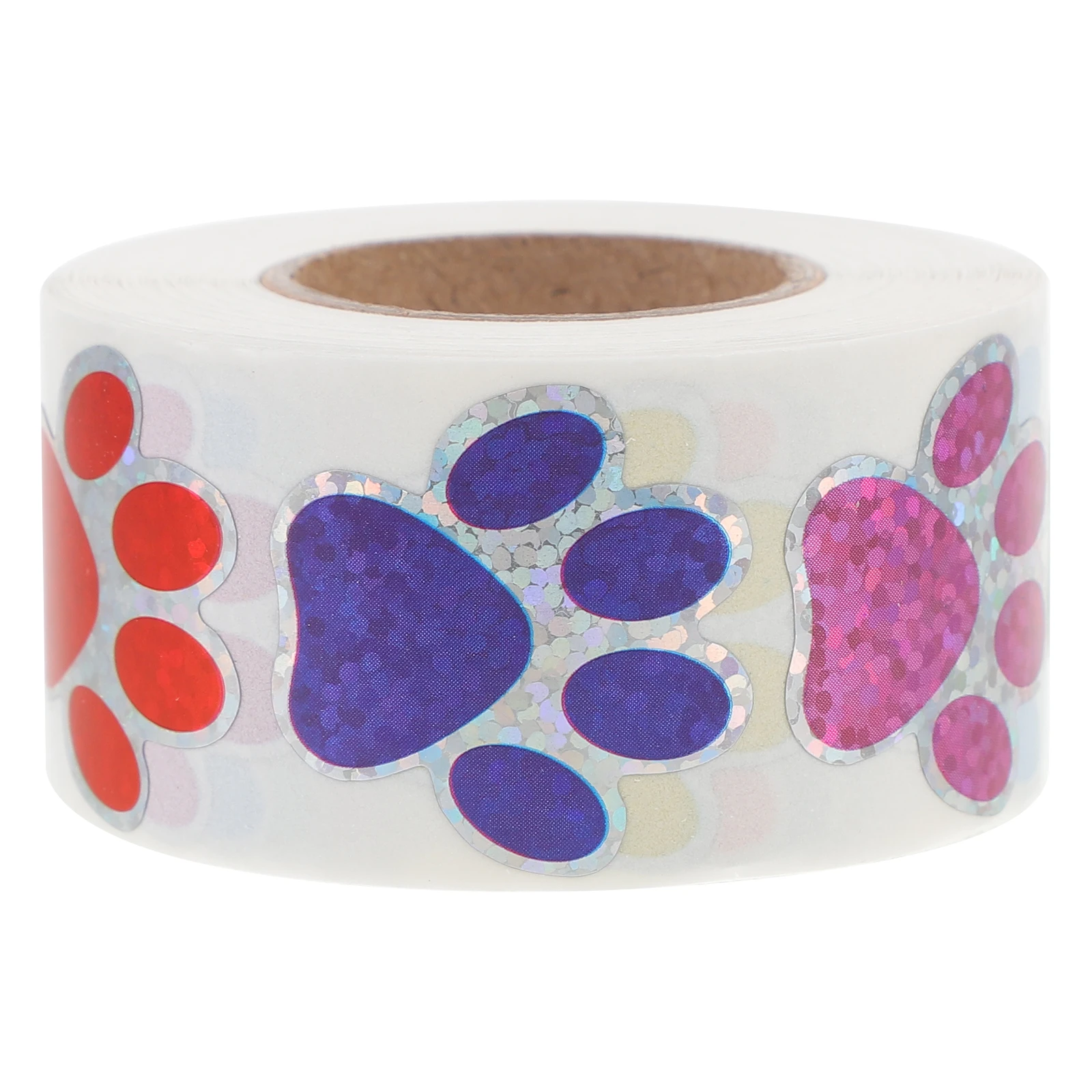 

Shiny Dog Paw Stickers 2 Rolls Self Adhesive Glitter Paw Print Decals Scrapbook Car Walls Windows DIY Craft Supplies Colorful