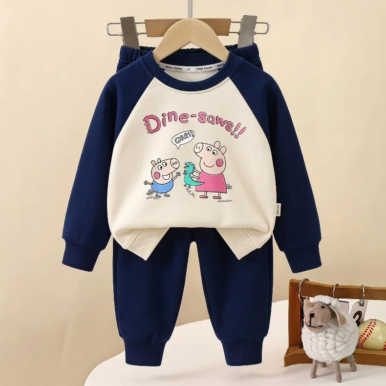 Herbstlicher Neuer Stil: Lässige Trainingsanzüge für Jungen und Mädchen, Kinder-Sweatshirt mit Rundhalsausschnitt und Lange Hose, 2-teiliges Set, Kinder-Trainingsanzug mit Kapuze – Detail 3