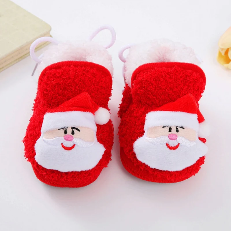 Baby Kerstschoenen, Santa Claus Sneeuwpop Elanden Zachte Zool Antislip Wandelschoenen Flats Peuter Winterschoenen Voor Meisjes Jongens