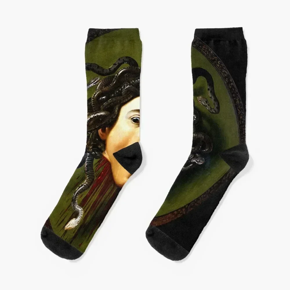 

High Resolution Caravaggio Medusa 1597 Socks custom christmas gifts summer hockey Men's Socks Women's