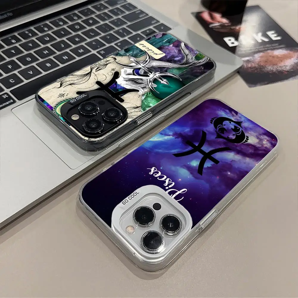 

Zodiac Sign Pisces Phone Case for iPhone 17 16 15 14 13 12 11 X XR XS Air Pro Max Plus Black Colorful Silver Cover