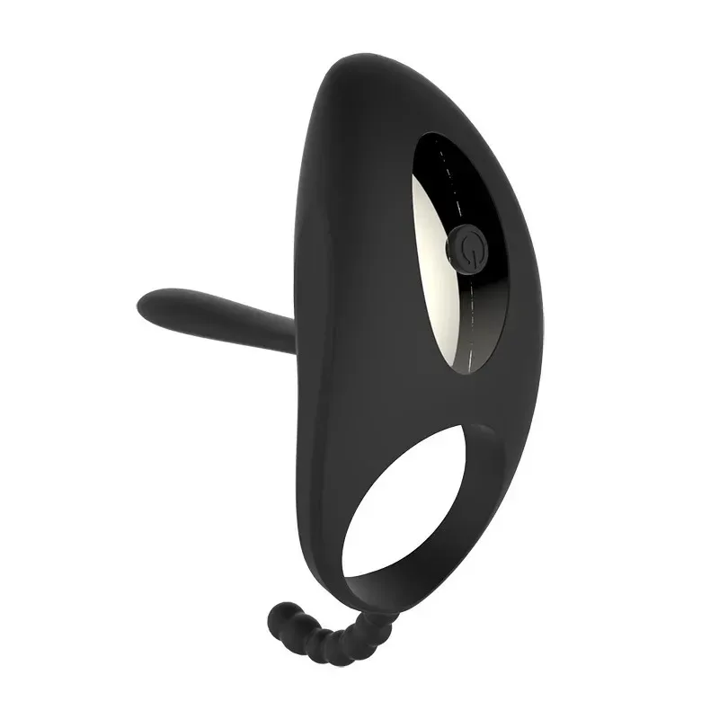 Vibrating Cock Ring with Tongue Stimulator Raised Nodules Anal Beads for Couple Play Utimi Penis Ring Wearable Vibrator 7 Modes 3