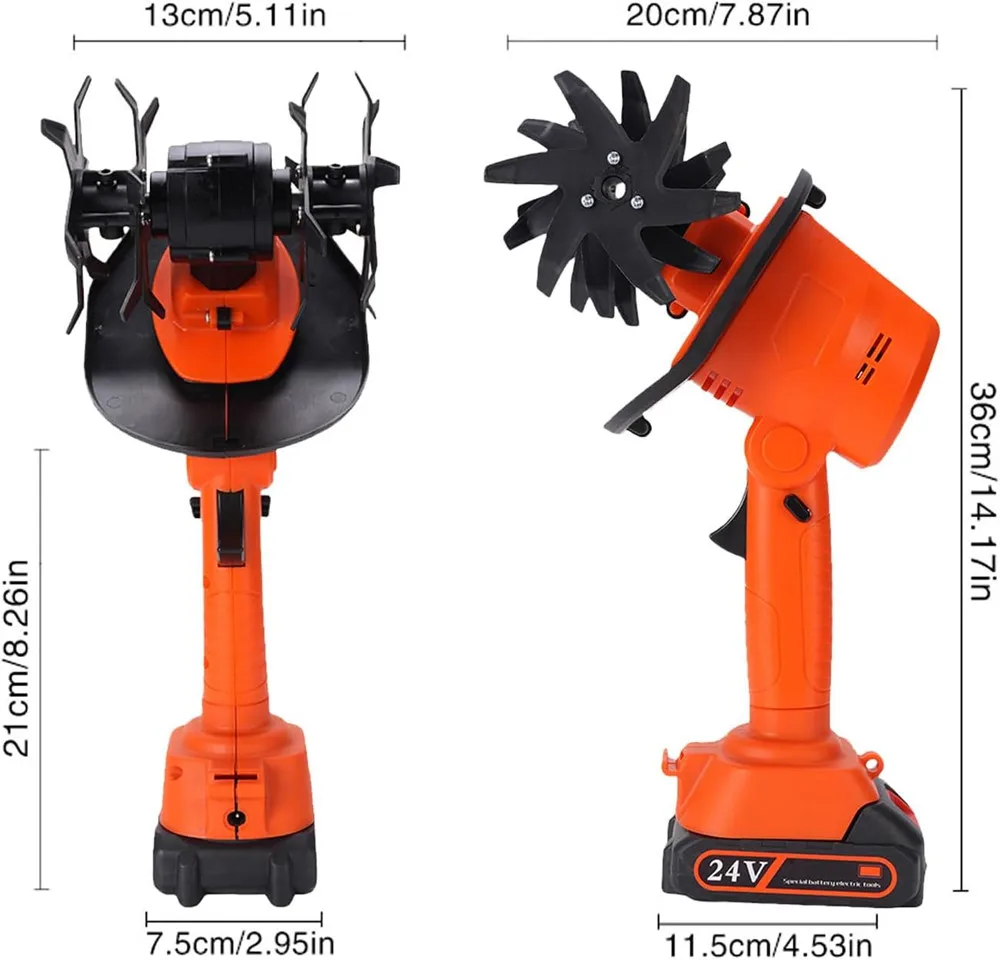 Cordless Electric Tiller Cultivator Portable Electric Garden Rotavator For Garden Vegetable Field Greenhouse Garden Power Tool