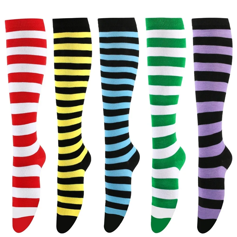 Striped Christmas socks kids boy girl Knee high Thanksgiving Turkey calf sokken boy Couple socks Sports football mid-tube sock