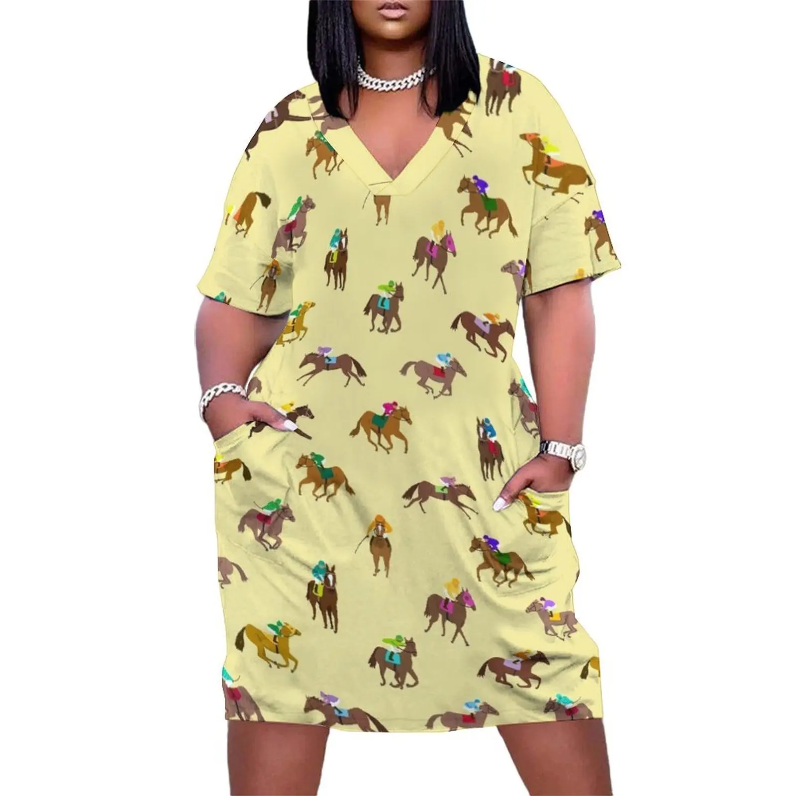 To The Horse Races (Yellow) Loose Pocket Dress cute dress women formal occasion dresses dress women summer