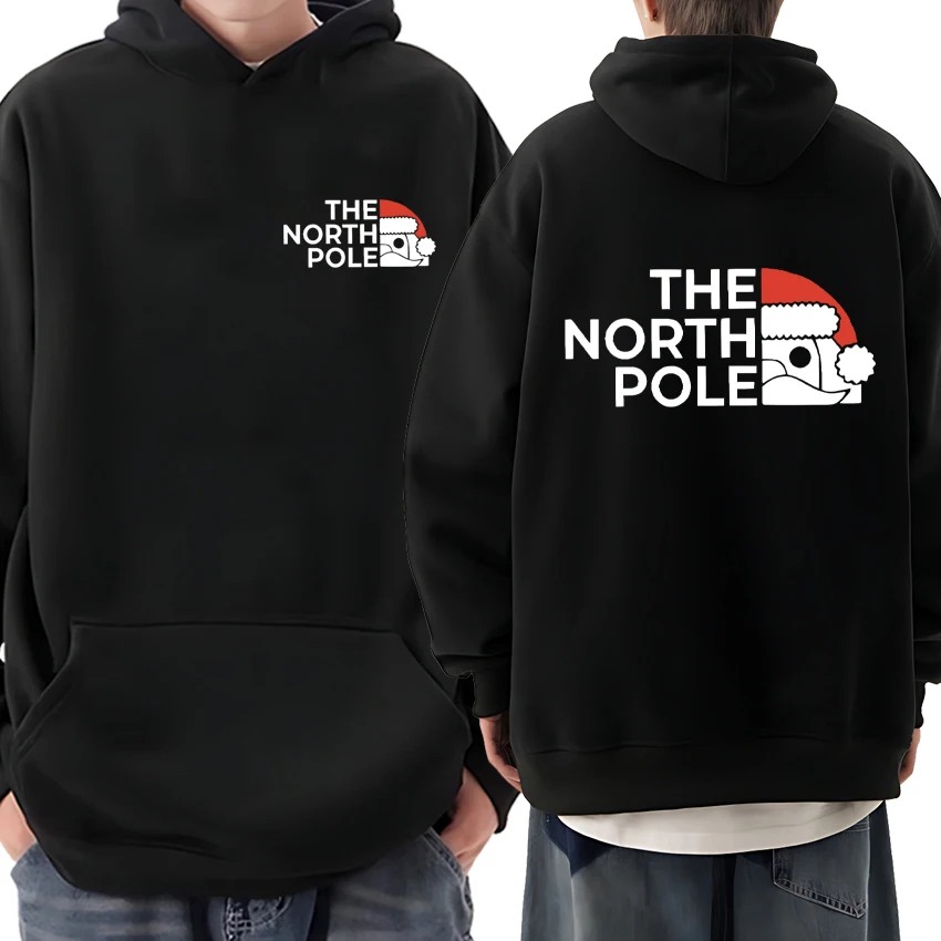 

2024 New Funny The NORTH POLE Santa Claus Lapland Christmas Sweatshirt Men Women Fleece Hoodie Unisex Casual Fashion pullovers