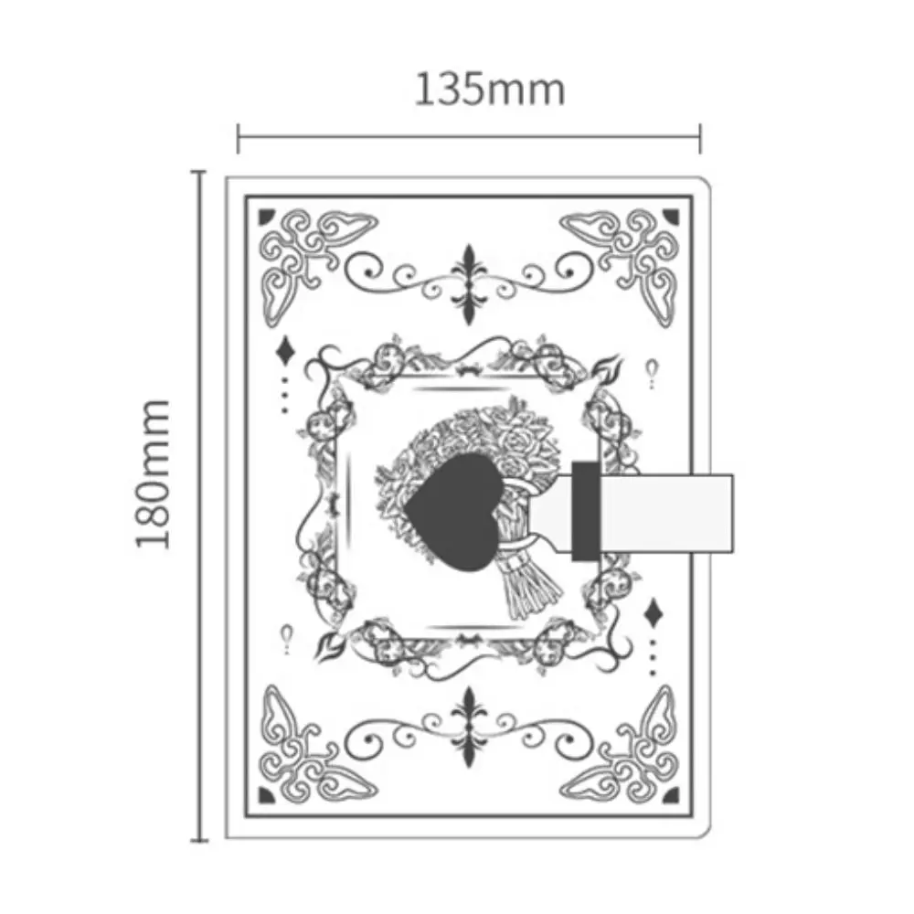 Delicate B6 Diary Book with Lock Dirt-proof Memo Notebook 288 Pages PU Leather Word Book Girls