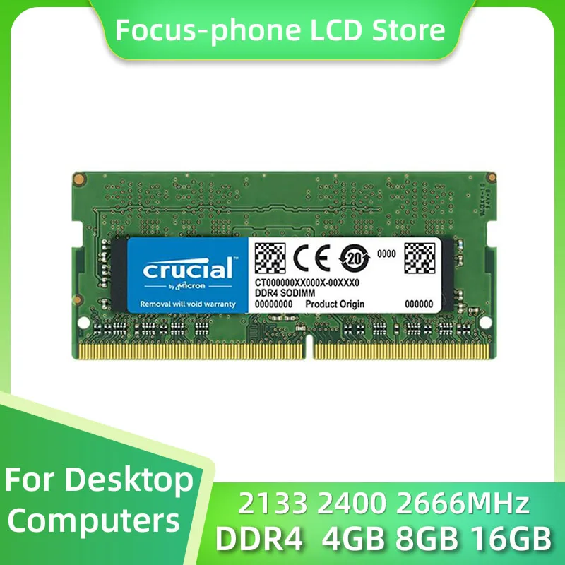 

Crucial 4GB 8GB 16GB DDR4 RAM Memory 2133 2400 2666Mhz PC4-19200 21300 25600 SODIMM RAM 1.2V 260-Pin For Laptop Notebook Memory