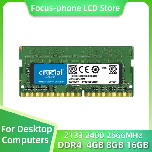 Crucial-memoria RAM DDR4 para ordenador portátil, 4GB, 8GB, 16GB, 2133, 2400, 2666Mhz, PC4-19200, 21300, 25600, SODIMM, 1,2 V, 260 pines