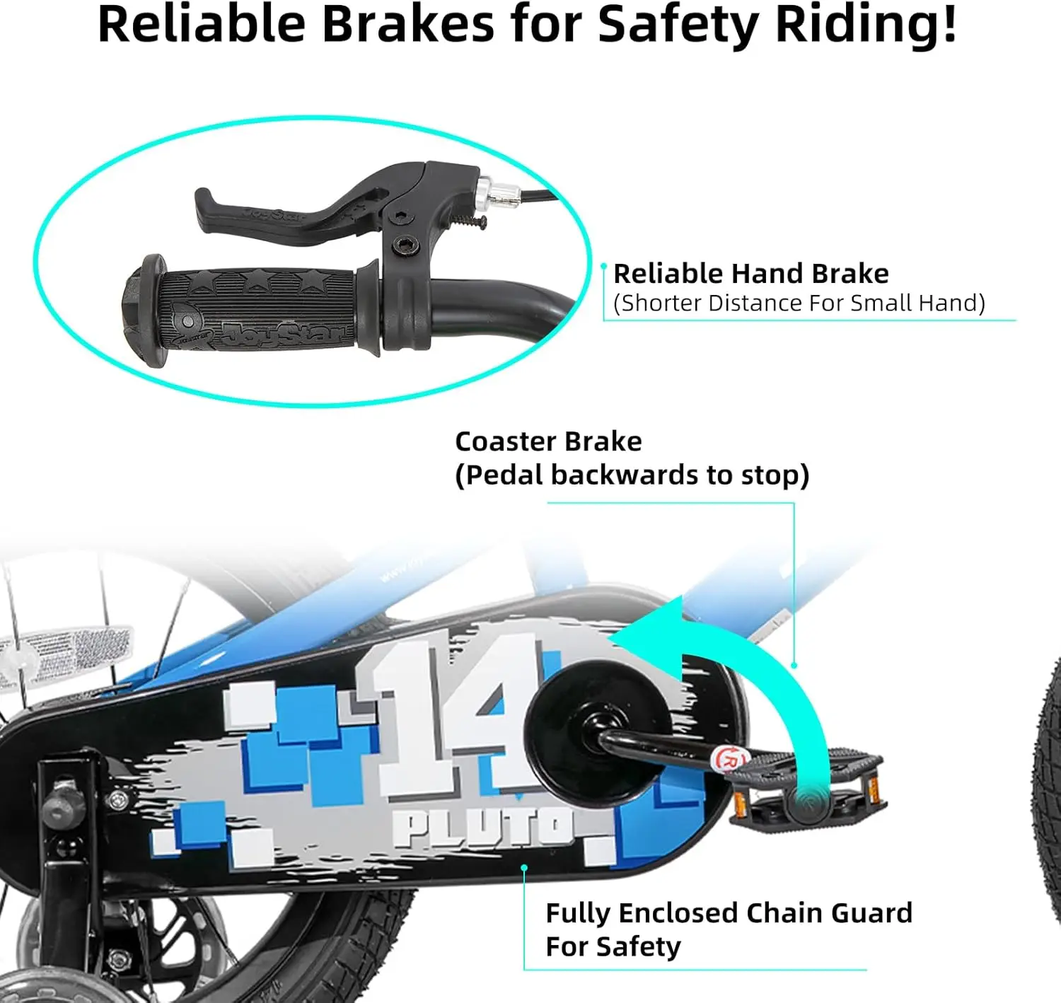 Vélo pour enfants avec roues d'entraînement lumineuses, vélos pour enfants, 14 pouces, garçons et filles, âgés de 3 à 12 ans