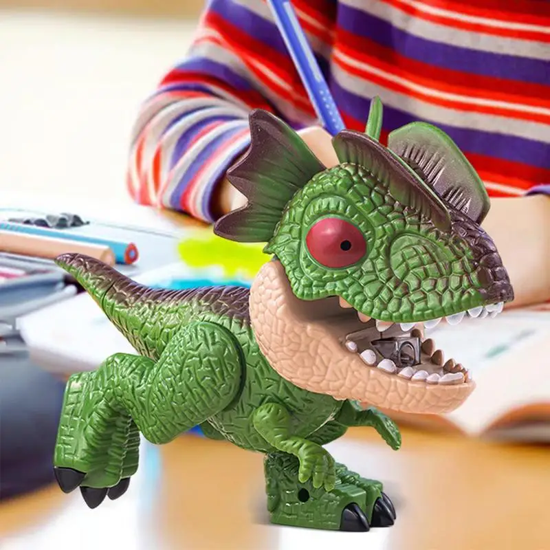 Imagem -03 - Dinosaur Forma Multifuncional Modelo Papelaria Conjunto para Estudantes Cute Manual Pencil Sharpener Inovador