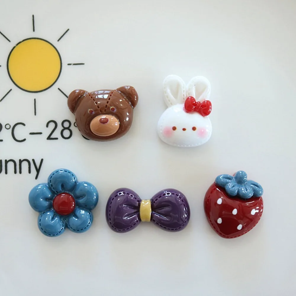 10pcs Mini Flower Rabbit Slime Charms Kawaii Resin Flatback  Cabochons Embellishments for DIY Ornament Crafts Making A26