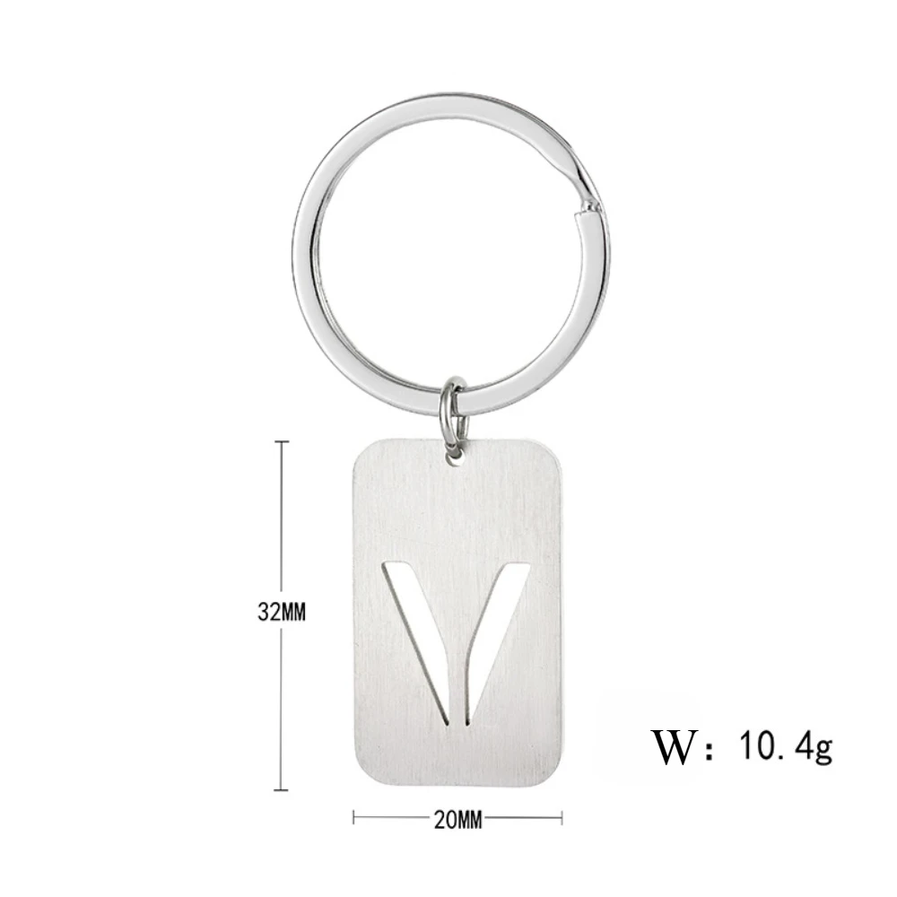 26 Initialen Buchstaben Ausgehöhlter Metall-Schlüsselanhänger Edelstahl-Anhänger Schlüsselring Schnalle Geldbörse Auto Hip-Hop Street Accessoires Geschenke – Detail 4