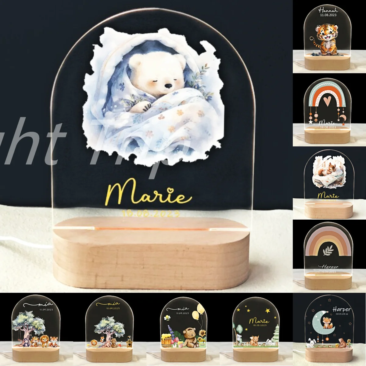 Custom Baby Kids USB Night Light Personalized Children Name Lamp Nursery Newborn Bedroom Home Decoration Birthday Souvenir Gift