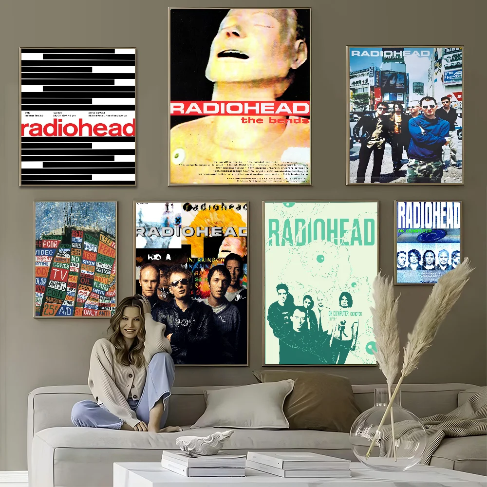 Rock Band Radiohead Music Whitepaper Poster HD Quality Poster Wall Art Painting Study Room Wall Decor