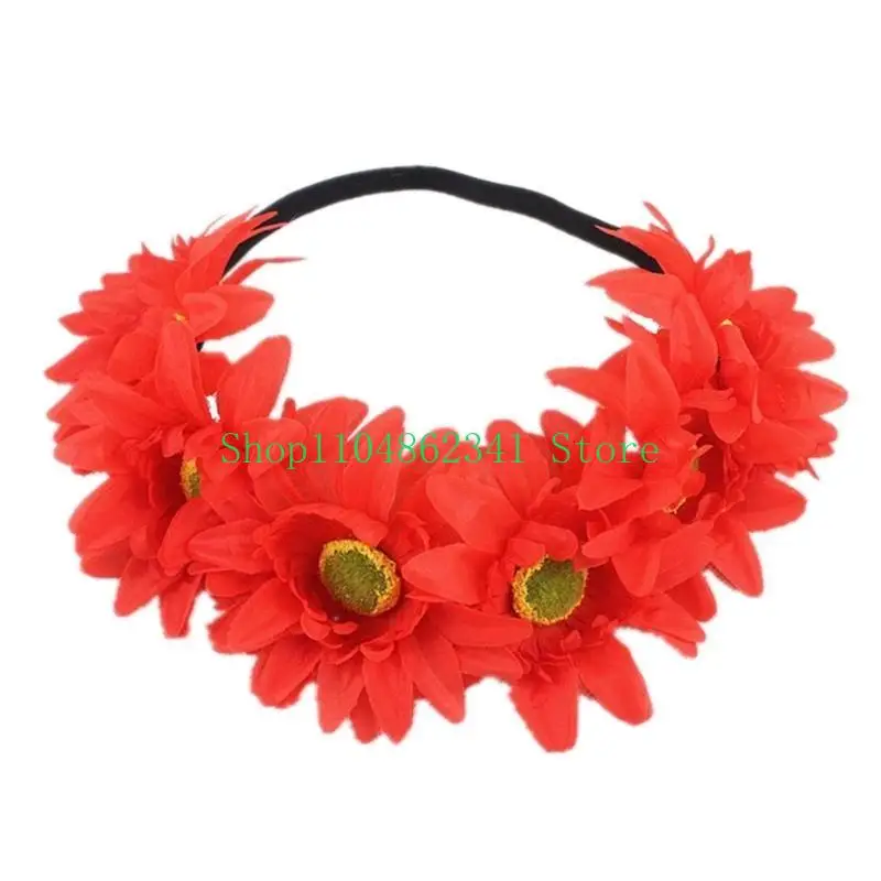 

652F Simulated Flower Headbands Durability Hair Hoop Halloween Hairband for Parties, Weddings, and Event