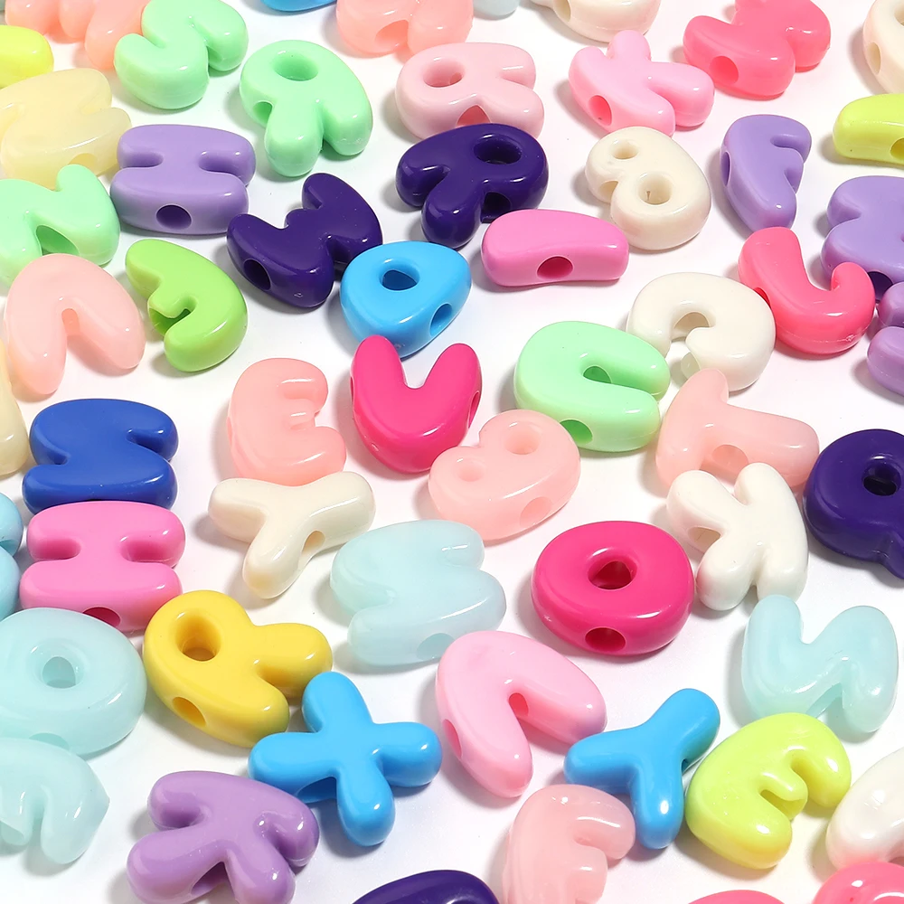 30pcs Mixed Style Cute English Acrylic Letter Beads for Jewelry Making Loose Spacer Big Hole Bead DIY Bracelet Necklace Wholesal image 5